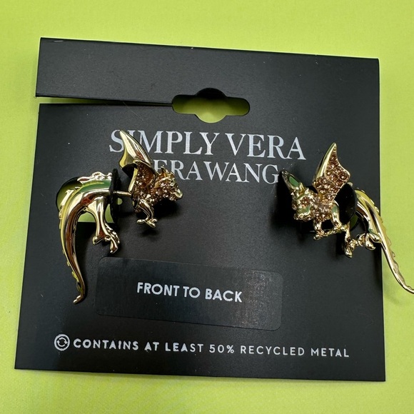 Simply Vera - Vera Wang Gold Tone Dragon Front-Back earrings NWT - Picture 7 of 7